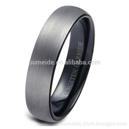 Jewelry Tungsten Rings for Men Wedding Engagement Band Brushed Black 6mm Size 4-15